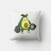 Avocado at Fitness with Barbell クッション (正面)
