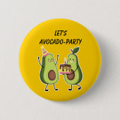 Avocado Birthday Celebration Custom Pin 缶バッジ (正面)