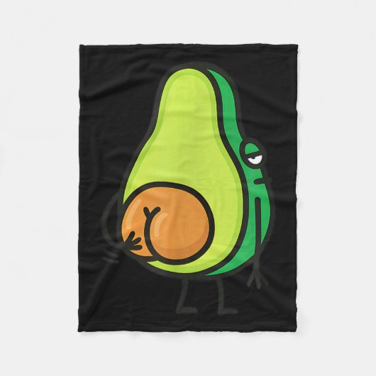 Avocado Butt Scratching, Funny, Jokes, Sarcastic  フリースブランケット (正面)