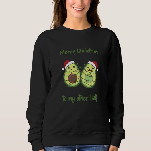 Avocado Christmas Lights Funny Avocados スウェットシャツ (正面)