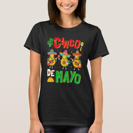 Avocado Cinco De Mayo Mens Womens Mexican Fiesta 5 Tシャツ (正面)