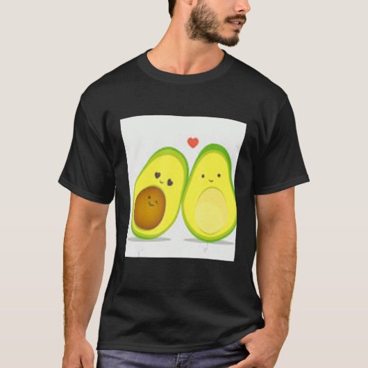 avocado cute pattern ilustration tシャツ (正面)