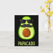 Avocado Dad Papacado Funny Daddy Father Avocado  カード (黄色い花)