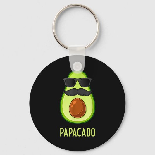 Avocado Dad Papacado Funny Daddy Father Avocado キーホルダー (正面)