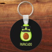 Avocado Dad Papacado Funny Daddy Father Avocado キーホルダー (正面)