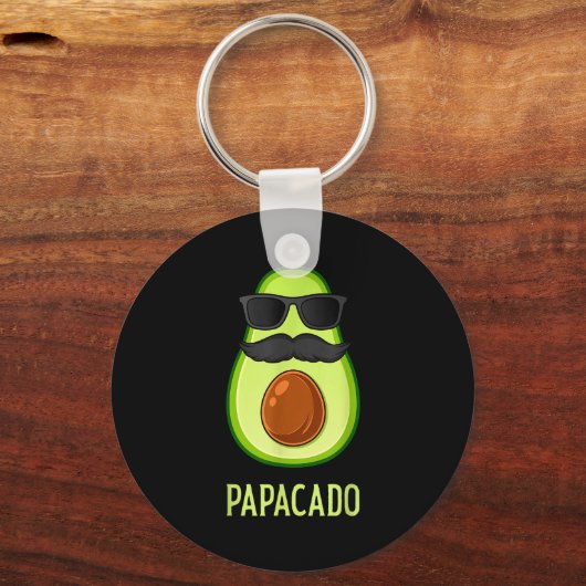 Avocado Dad Papacado Funny Daddy Father Avocado  キーホルダー (正面)