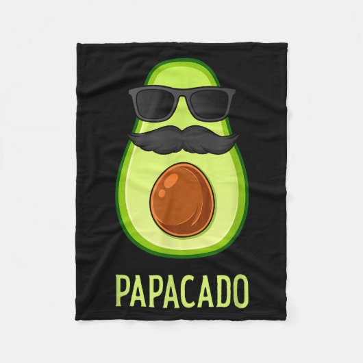 Avocado Dad Papacado Funny Daddy Father Avocado  フリースブランケット (正面)