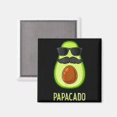 Avocado Dad Papacado Funny Daddy Father Avocado  マグネット (正面/裏面)