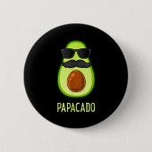 Avocado Dad Papacado Funny Daddy Father Avocado  缶バッジ (正面)