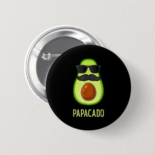 Avocado Dad Papacado Funny Daddy Father Avocado  缶バッジ (正面&裏面)