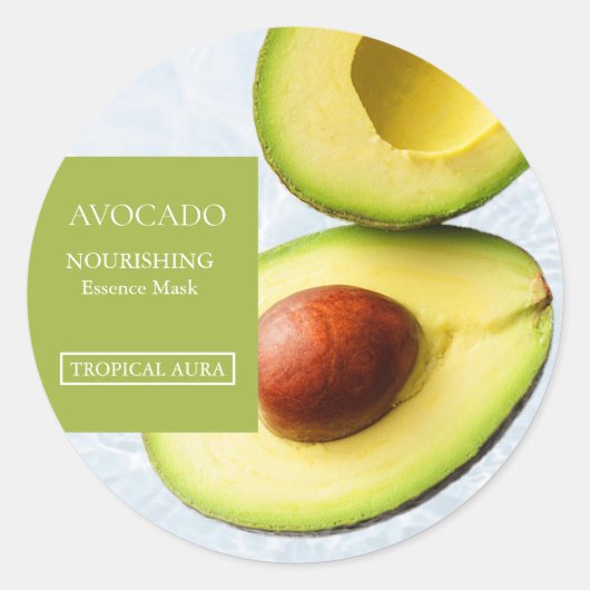 Avocado Facial Mask Label ラウンドシール (正面)