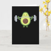 Avocado Fitness Huntel Funny Avocados カード (黄色い花)