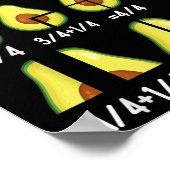 Avocado Fraction Math Teachers Back To School Educ ポスター (角)