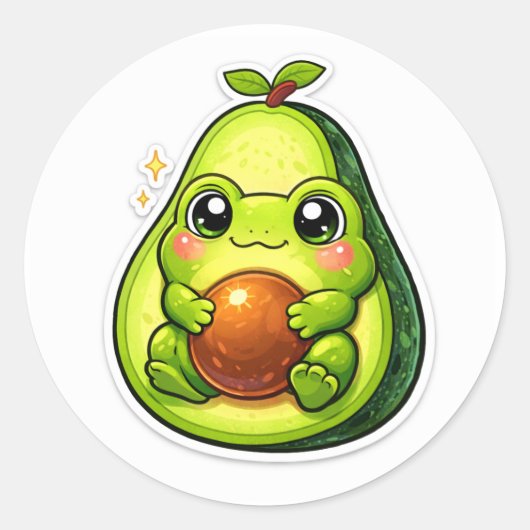 Avocado Frog ラウンドシール (正面)