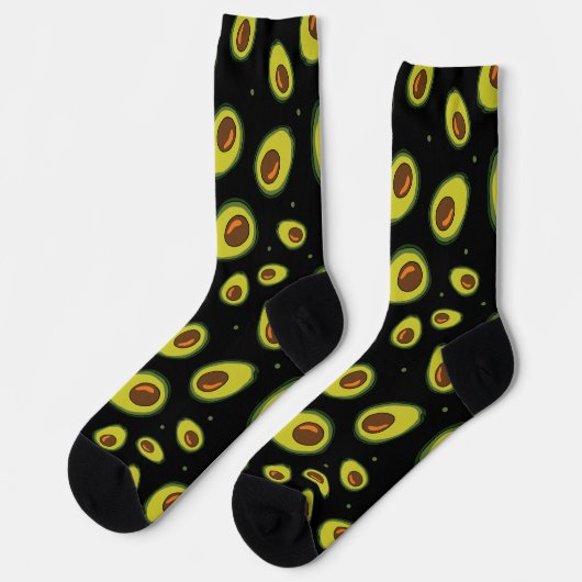 Avocado Fruit Patterned ソックス (左)