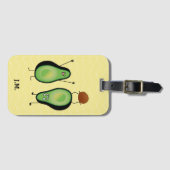 Avocado funny cheering handstand green pit ラゲッジタグ (正面横)