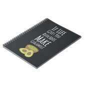 Avocado Gifts Guacamole Trendy Happy Fruit Vegan ノートブック (左側)