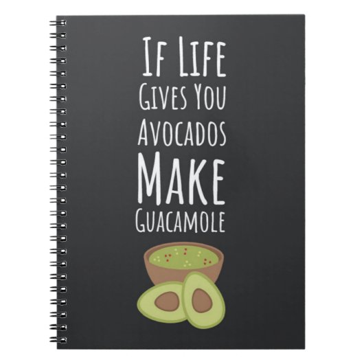 Avocado Gifts Guacamole Trendy Happy Fruit Vegan ノートブック (正面)