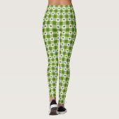Avocado Green Heart Plaid Gingham Retro Color レギンス (裏面)