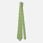 Avocado Green Heart Plaid Gingham Retro Neck Tie ネクタイ (正面)