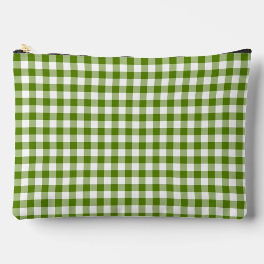 Avocado Green Plaid Gingham Retro Color アクセサリーポーチ (正面)