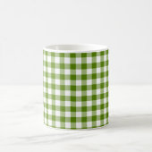 Avocado Green Plaid Gingham Retro Color コーヒーマグカップ (中央)