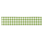 Avocado Green Plaid Gingham Retro Color ショートテーブルランナー (横)