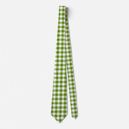 Avocado Green Plaid Gingham Retro Color Neck Tie ネクタイ