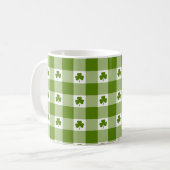 Avocado Green Plaid Shamrock Clover Retro Color コーヒーマグカップ (正面左)