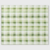 Avocado Green Plaid Stripes ラッピングペーパー (フラット)