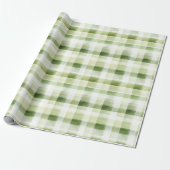Avocado Green Plaid Stripes ラッピングペーパー (アンロールド)