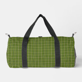 Avocado Green Plaid Windowpane Pattern Retro ダッフルバッグ