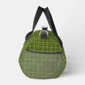Avocado Green Plaid Windowpane Pattern Retro ダッフルバッグ (右)