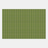 Avocado Green Plaid Windowpane Pattern Retro ラッピングペーパーシート (正面2)