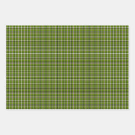Avocado Green Plaid Windowpane Pattern Retro ラッピングペーパーシート