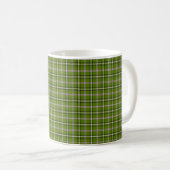 Avocado Green Plaid Windowpane Retro コーヒーマグカップ (正面右)
