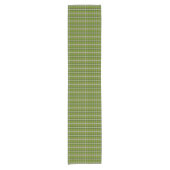 Avocado Green Plaid Windowpane Retro Table Runner ショートテーブルランナー (正面)