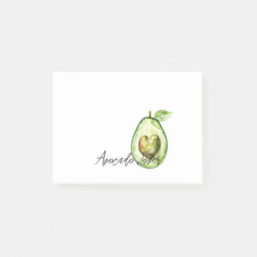 Avocado Heart Green Stripes ポストイット (正面)