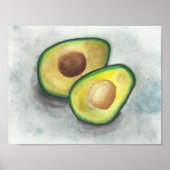 Avocado in Watercolor ポスター (正面)