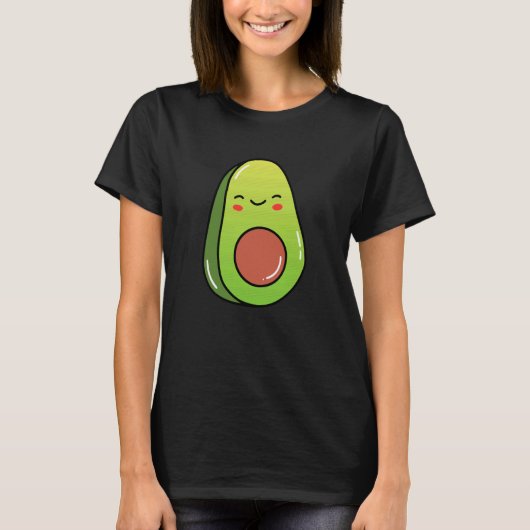 Avocado Kawaii Cute Funny Tシャツ (正面)