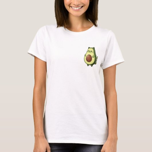Avocado Kitty Delight – Adorable Cat-Shaped Tシャツ (正面)