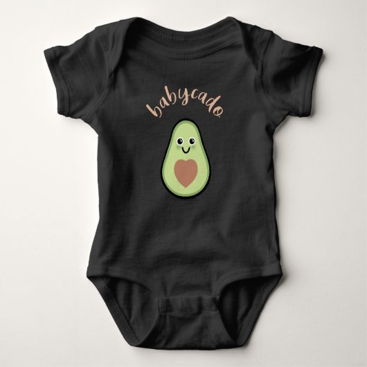 Avocado mit Herz Babycado für ein Baby ベビーボディスーツ (正面)