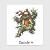 Avocado Ninja — Funny Fruit Warrior Retro Japanese シール (シート)