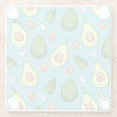 Avocado Pattern Glass Coaster ガラスコースター (裏面)