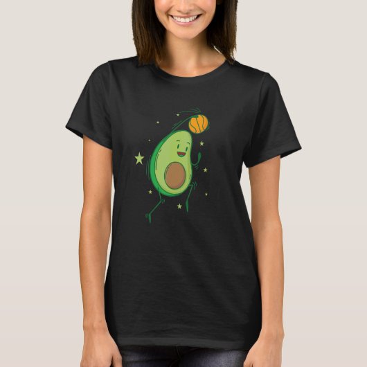 Avocado Playing Basketball Tシャツ (正面)