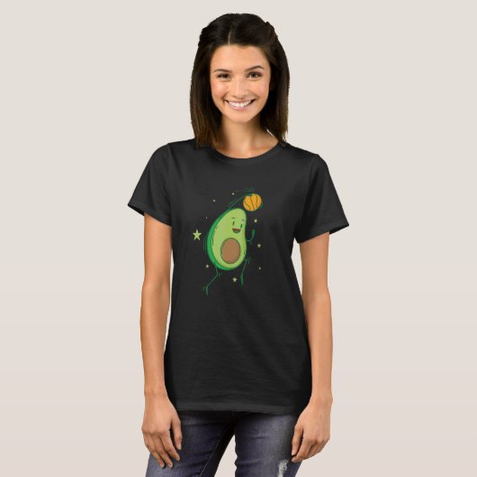 Avocado Playing Basketball Tシャツ (正面フル)