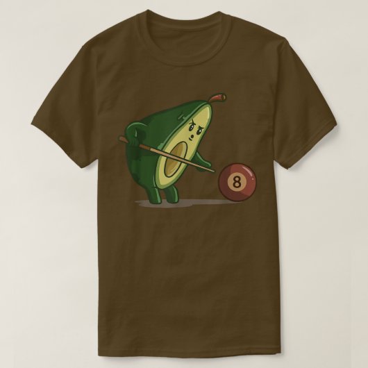 avocado playing poolbillard vegan billard gift  tシャツ (デザイン正面)