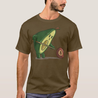 avocado playing poolbillard vegan billard gift  tシャツ