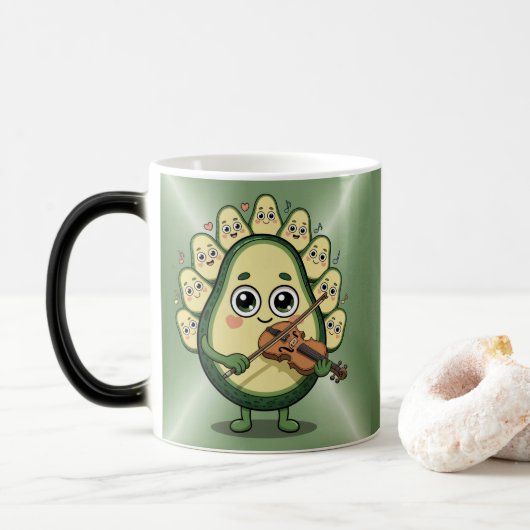 Avocado Playing Violin Morphing Mug モーフィングマグカップ (ドーナツ)