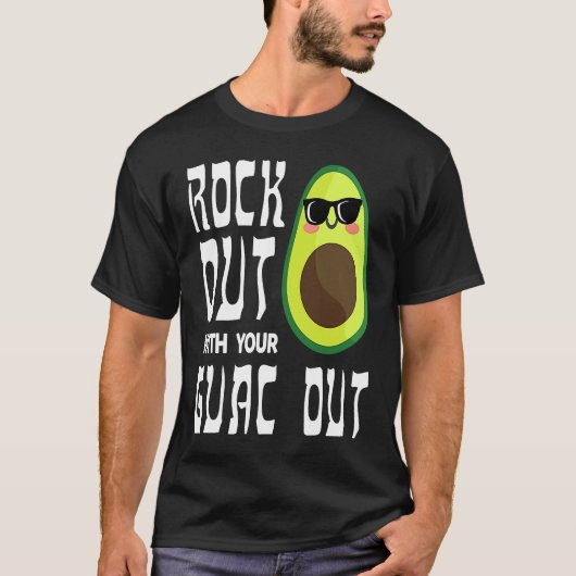 Avocado Rock Guac Out Workout Gym Personal Traine Tシャツ (正面)